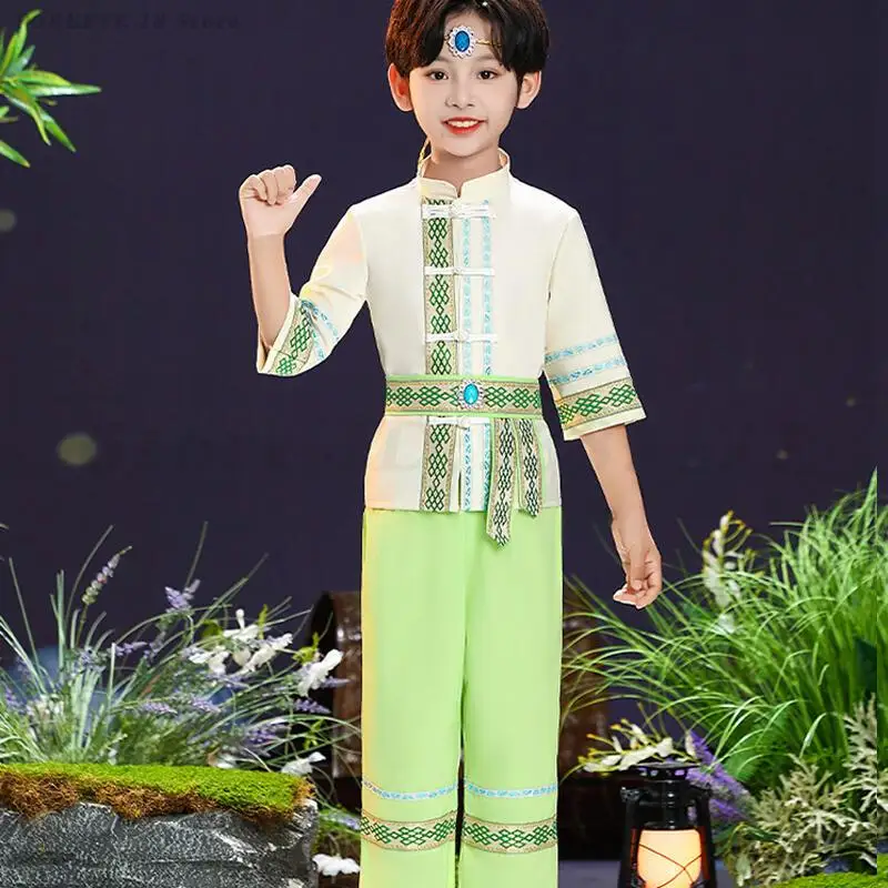 Trajes de baile Dai para niños y adultos, vestido de actuación de Festival para niños y niñas, ropa de fotografía puesta en escena de nacionalidad