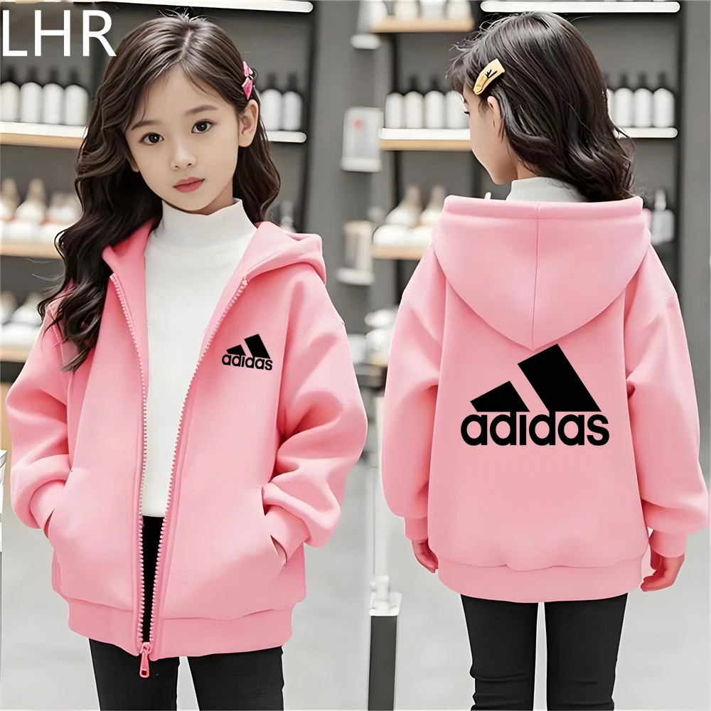 Children Outdoors Zip-up Creative Brand Hooded Sweatshirt Casual Jacket Top Are Suitable for Boys and Girls Comfortable to Wear