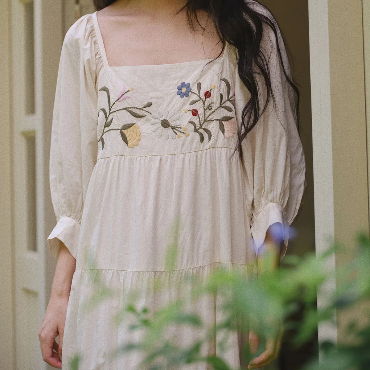 Women Heavy-duty Embroidered Lace 100% Cotton French Fairy Nightgown Sweet Elegant Pajamas Home Wear Spring Autumn Sleepwear