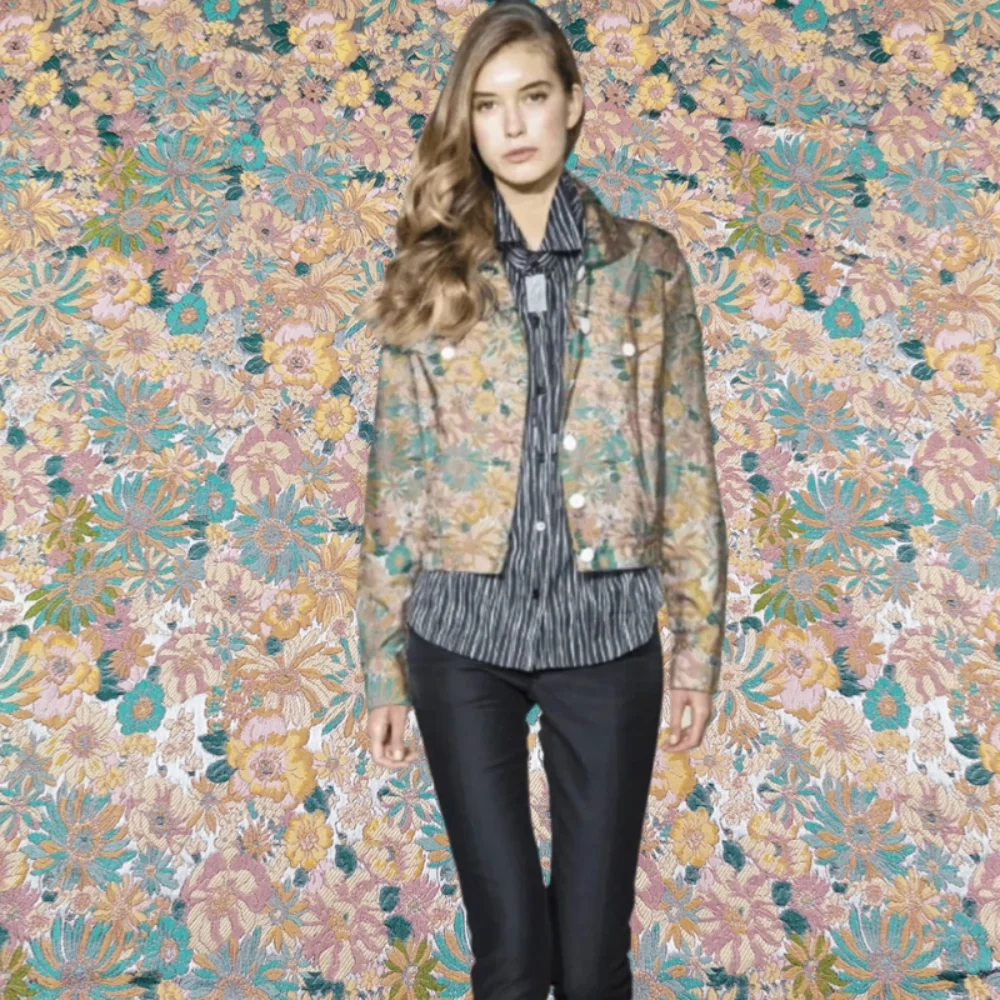 

Jacquard Brocade Windbreaker Fabric for Sewing Autumn Coat Suit Fashion Desing Cloth Fabrics Polyester Material Per Meter