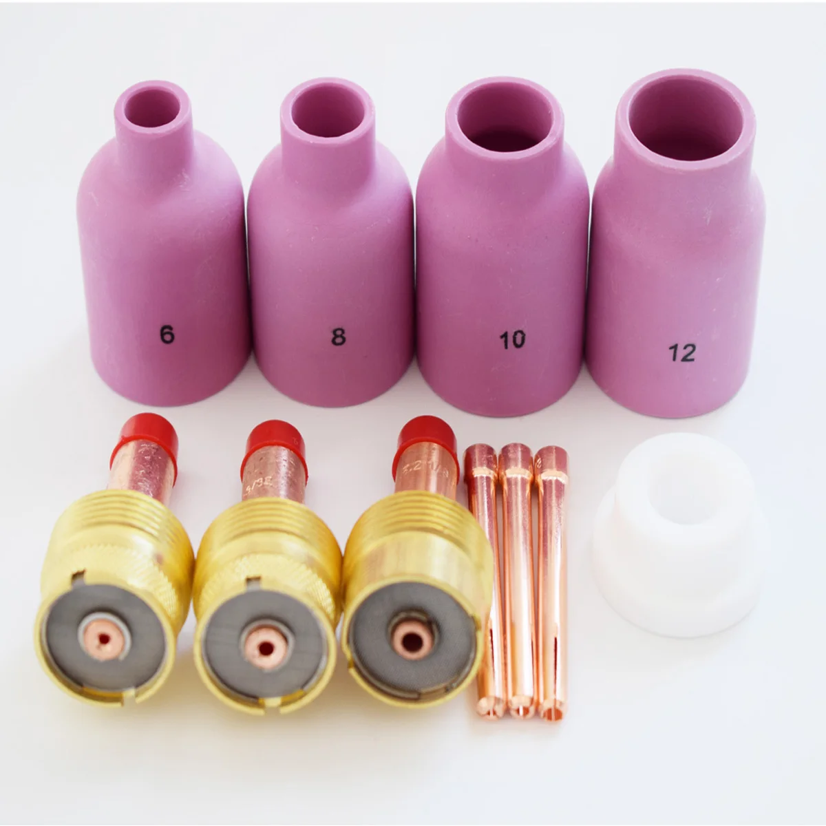 

11pcs(PK) TIG Kit Large Diameter Ceramic Alumina Nozzle Gas Lens Collet Bodies Gasket Fit Welding Torch PTA DB SR WP 17 18 26