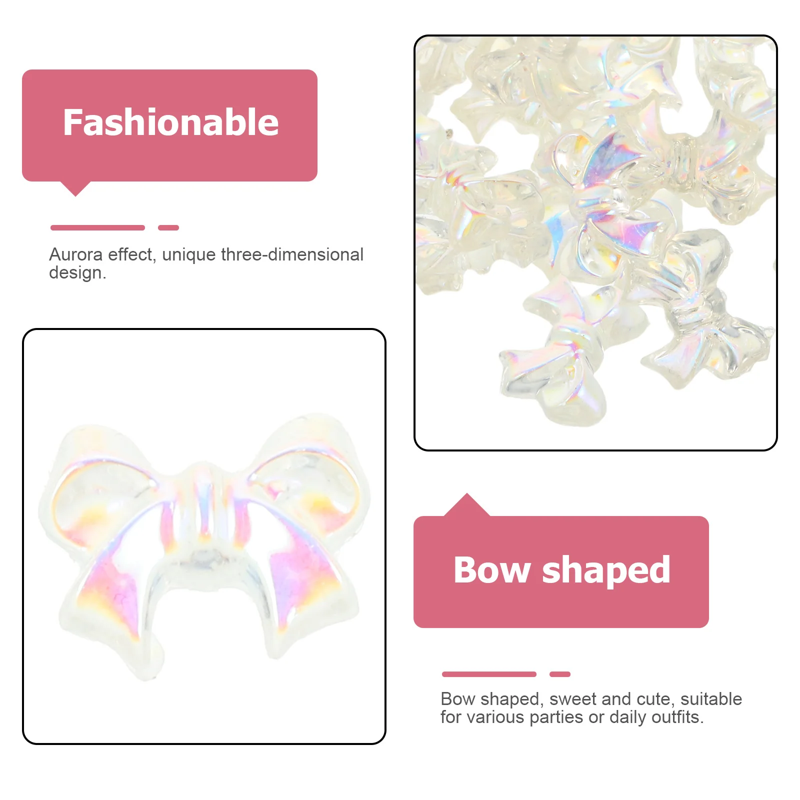 200 قطعة قوس قزحي الألوان مسمار السحر الراتنج ثلاثية الأبعاد فن الديكور DIY بها بنفسك هالوين عيد الميلاد الزفاف المراهقين اكسسوارات الملونة القوس سحر