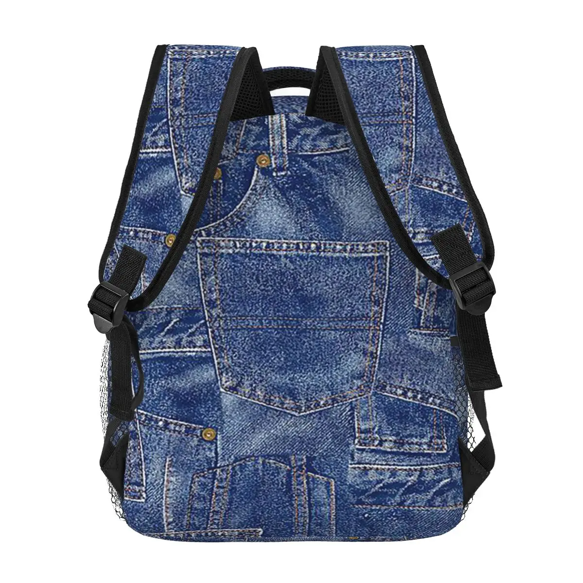 DENIM กระเป๋าเป้สะพายหลังชายหญิง Bookbag เด็กโรงเรียนกระเป๋าการ์ตูน Rucksack กระเป๋าสะพายขนาดใหญ่ความจุ