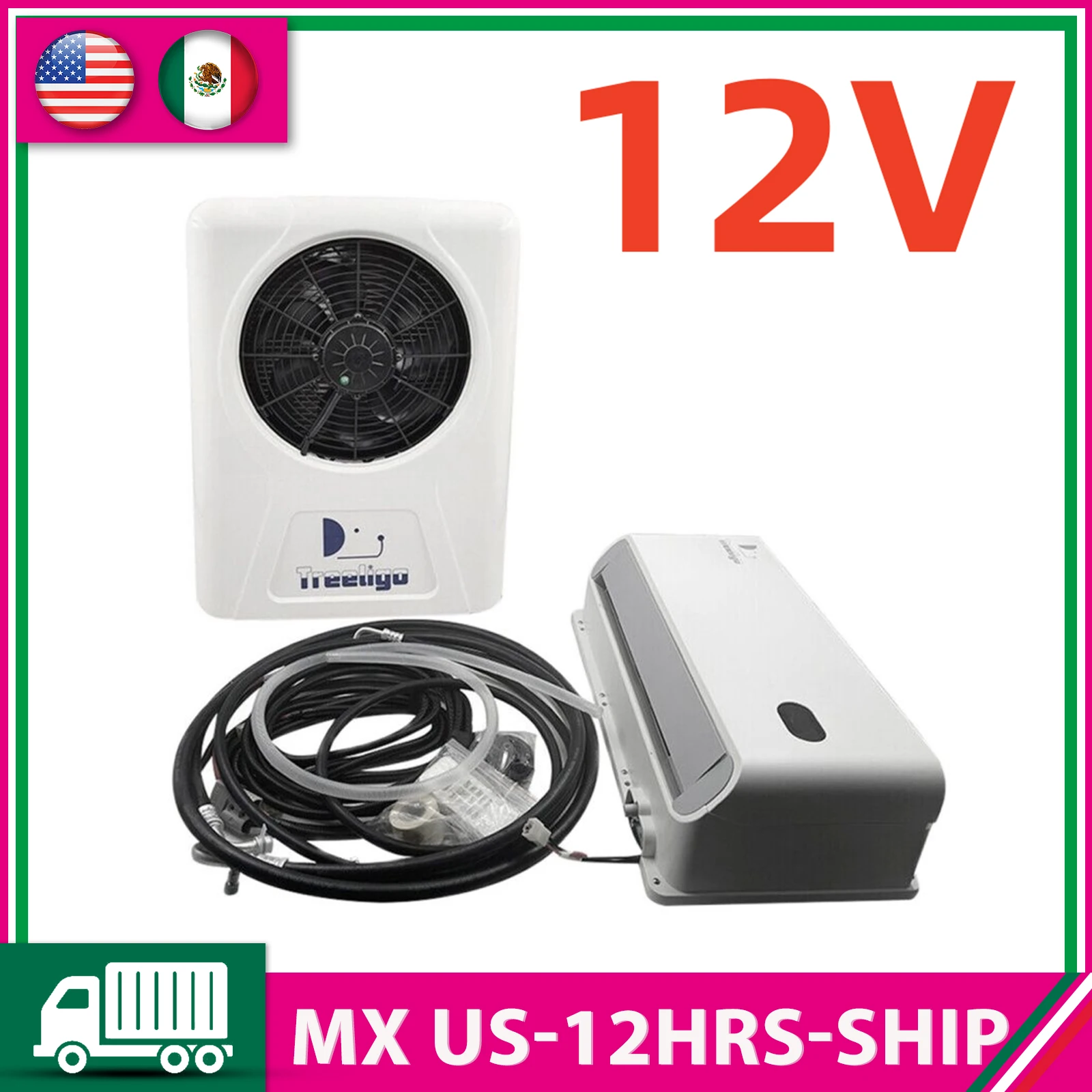 

12V Car Air Conditioner 10500BTU Electric Parking AC for Truck RV Camper Van Caravan Split Cooling System & Energy Saving