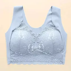 New Women's Lace Bra Trackless Sports Thin Bra Breathable, Soft And Comfortable Casual No Underwire V-Neck Bra