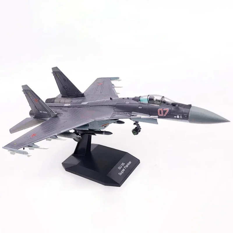 Diecast 1:100 Scale Russian Su-35 fighter jets Alloy Finished Simulation Model Static Decoration Souvenir Gifts For Adult Boy