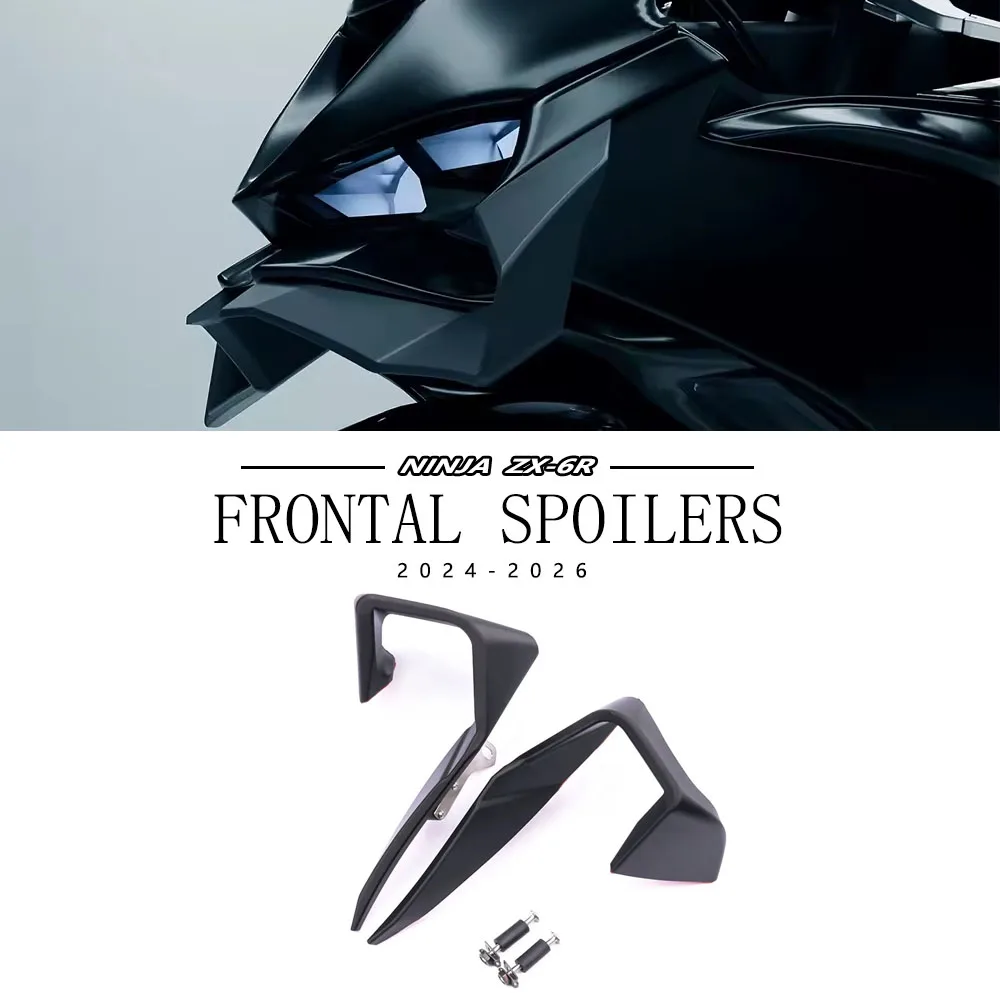 For Kawasaki ZX6R ZX 6R ZX-6R 2024 2025 2026 Motorcycle Side Winglet Front Spoiler Wing Fairing Fixed Lower lip Wing Aerodynamic
