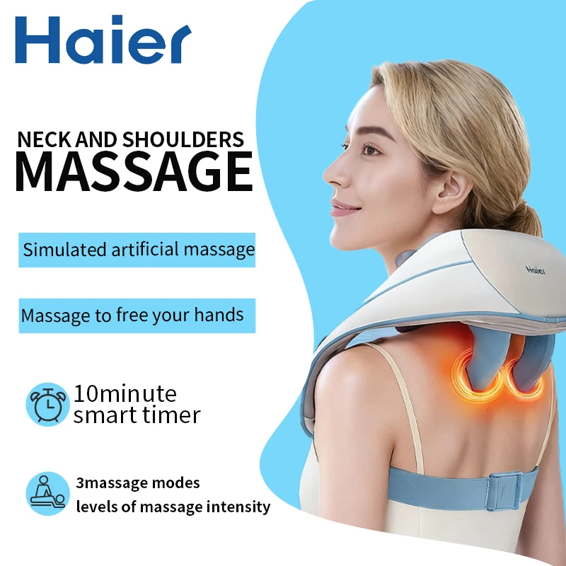 

Haier Cervical Neck Massager Muscle Shoulder Back 3 Gears 6D Mechanical Hand Electric Massage Machine Shawl Relaxing Device Tool
