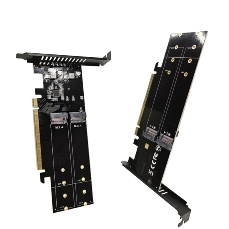 بطاقة محول Pcie إلى M2 جديدة Pcie X16 4 منفذ M2 NVME M مفتاح SSD محول M.2 PCI Express X16 محول بطاقة توسيع VROC