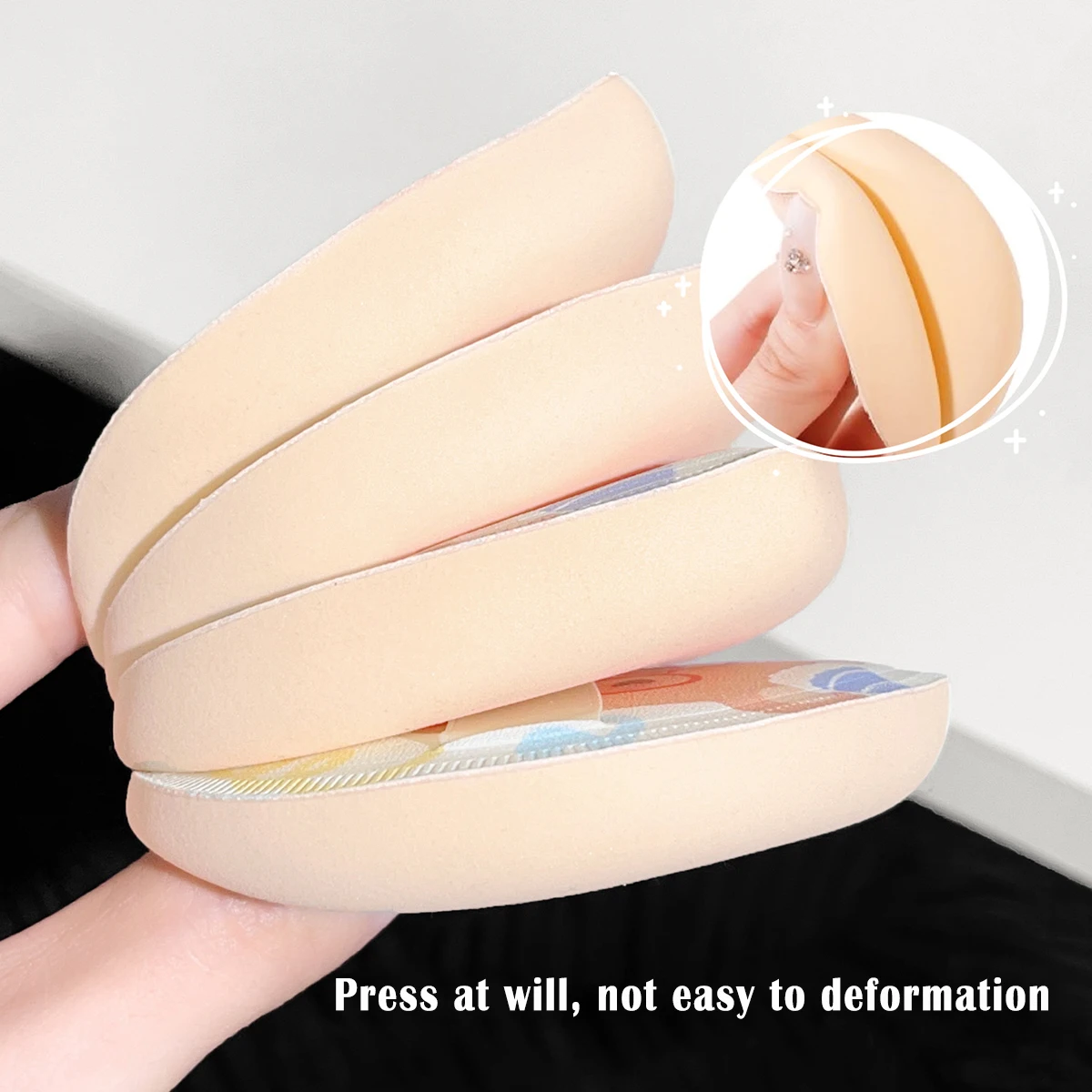 漫画ラウンド綿菓子パフ、ウェットおよびドライ、ポータブルベルベットパフ、韓国メイクアップコンシーラーファンデーションスポンジ