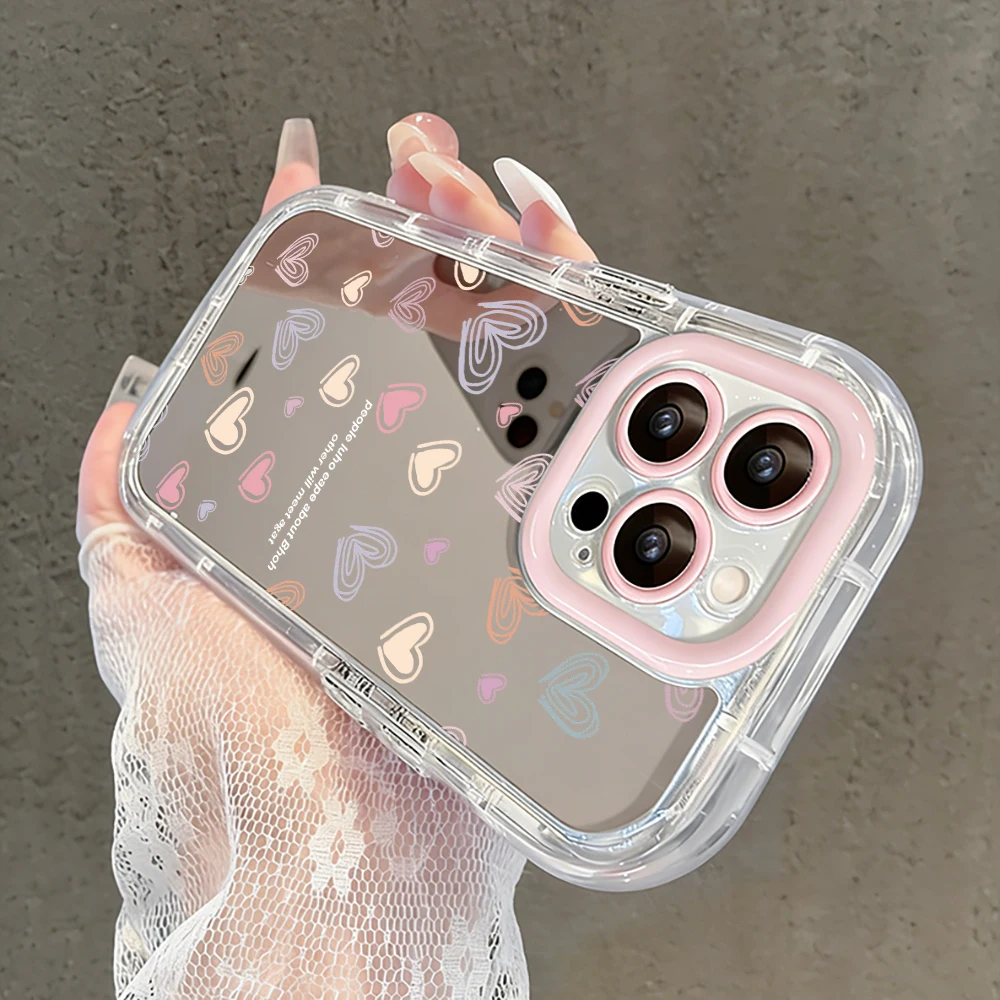 Niedliche Wildblumen- und Unkraut-Motiv Air Cushion Spiegel Handyhülle für iPhone 17 15 14 16 Pro Max 13 12 11 Pro XR XS 7 8 Plus 17Air Girl Cover – Detail 36