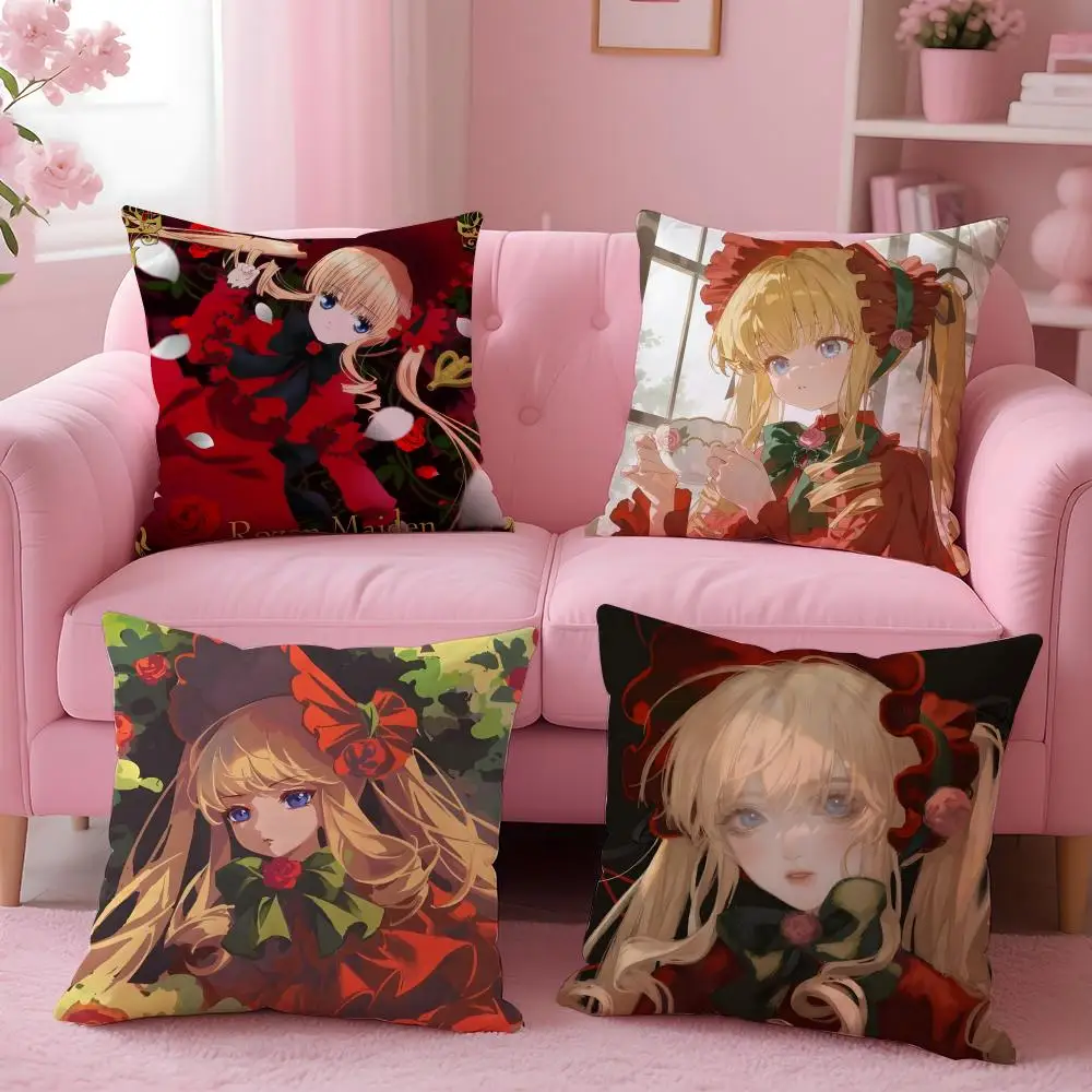 anime Rozen Maiden Cushion Cover Cushion Cover Set 4Pcs 50x50 45x45 40x40 Pillowcase Decorative Sofa Home Decor