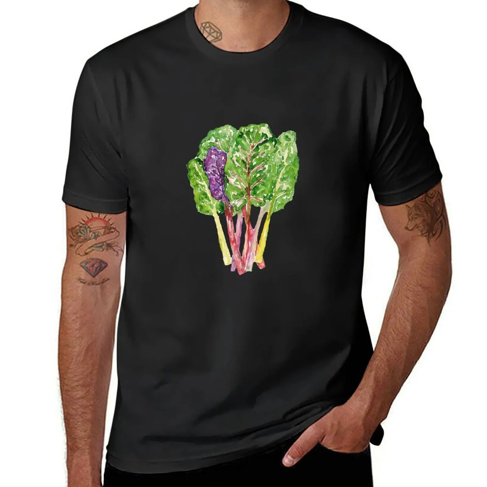 

Swiss Chard Wall poster, Garden food watercolor T-Shirt valentines clothes valentines boutique clothes mens shirts graphic tee