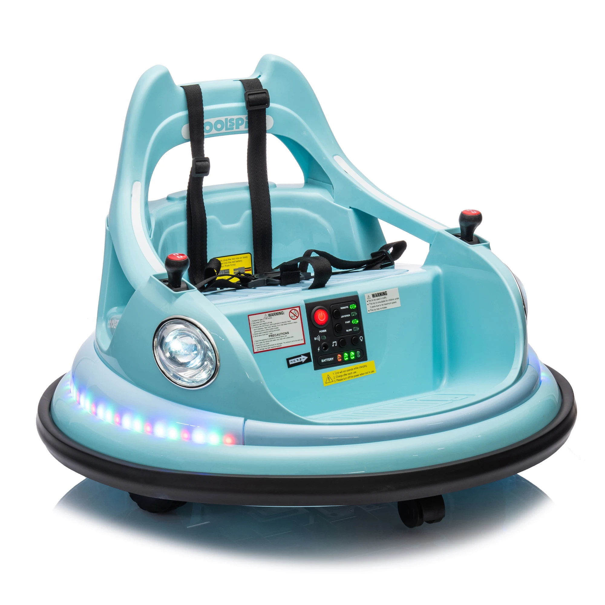 12V Rit Op Botsauto Voor Kinderen, Elektrische Auto Voor Kinderen, 1.5-5 Jaar Oud, W/Afstandsbediening, Led-Verlichting, Bluetooth & 360 Graden Spin