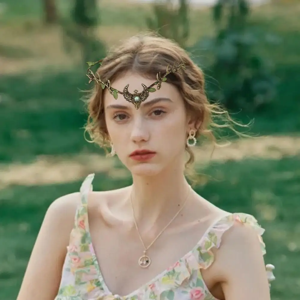 

Elven Crown Elf Tiara Vine Headpiece Fairy Witch Diadema Bridal Hair Woodland Accessories Gothic Wedding Headband Dress Cro G8R6