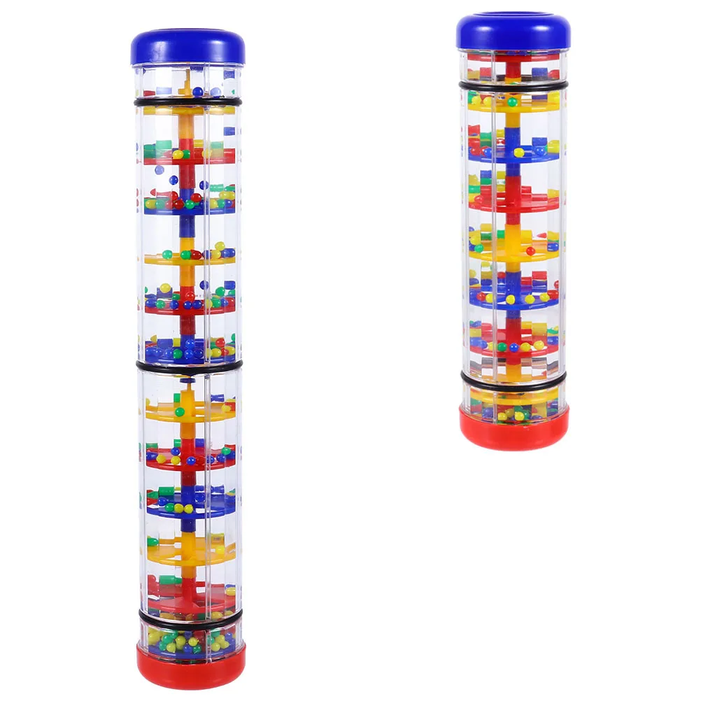 2Pcs Rain Sound Rattle Baby Early Music Learning Infant Grasping Instrument Handshake Rainmaker Tube Shaker Preschool