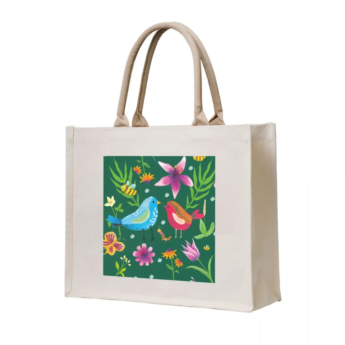 

Birds in the flower meadow Tote Bag bag for beach Handbags women tote bag women