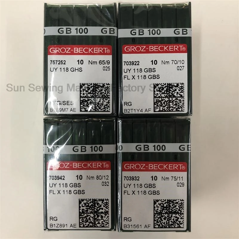 

100 шт., 10 коробок FL118 UY118 FL118GBS UY118GBS FLX118, игла, немецкие швейные иглы Groz-Beckert, четыре иглы, шестиниточная машина