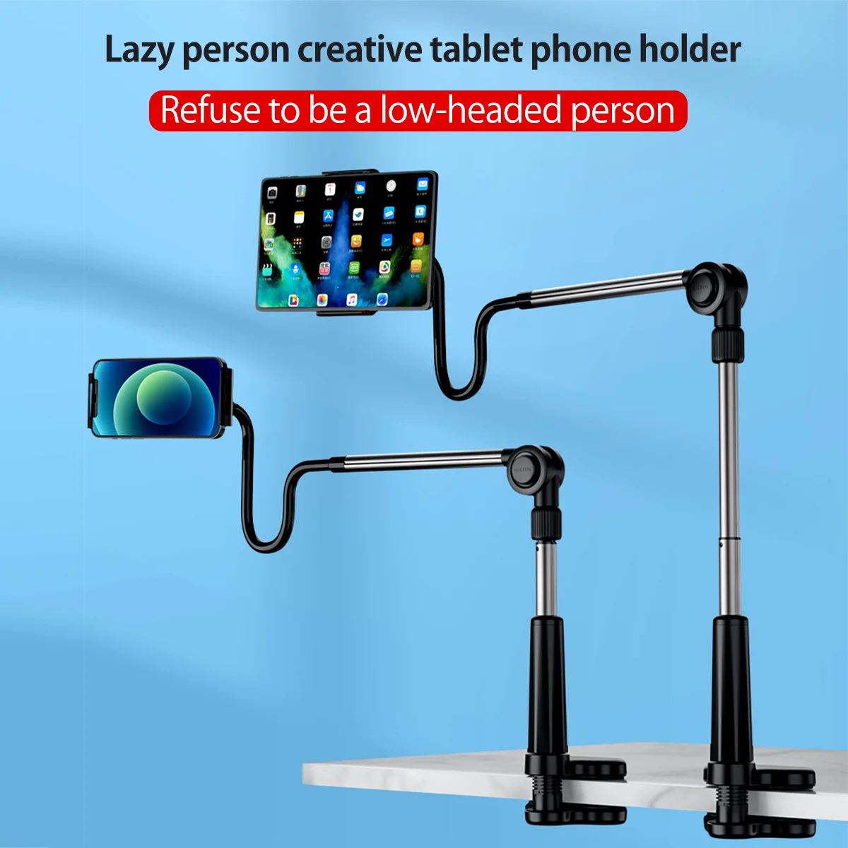 Lazy Phone Holder Adjustable Tablet Mobile Phone Stand Holder Bracket Free Rotating For Desktop Bedside For Apple Android