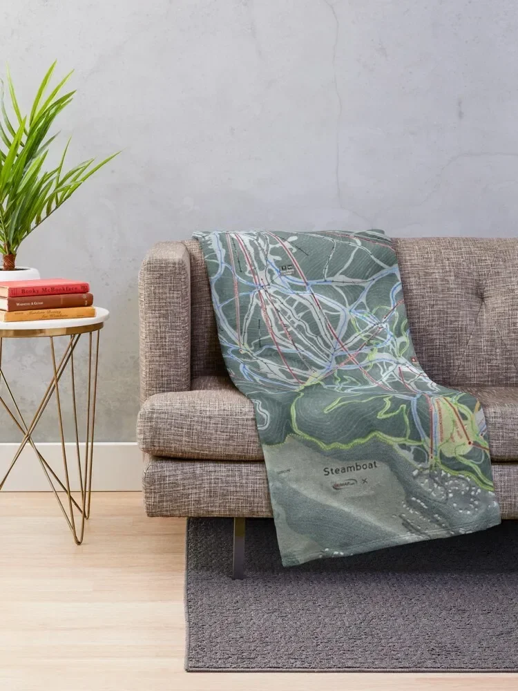 Steamboat Resort Trail Map Throw Blanket Thins Sofa Blankets