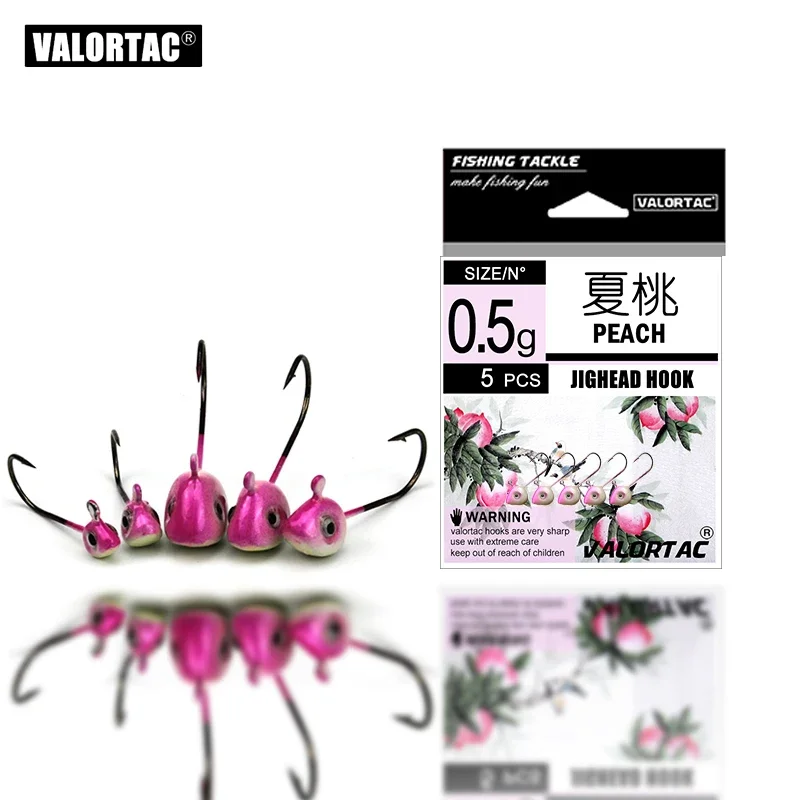 finesse jighead fishing hook,peach pink color ceramic paint , high carbon steel hook for soft plastic fishing lure