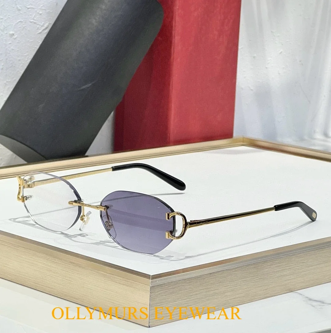 

Original Designer CT0029 Card Rimless European American Fashion Metal Wind Horseshoe Buckl Luxury Premium Sunglasses Protection