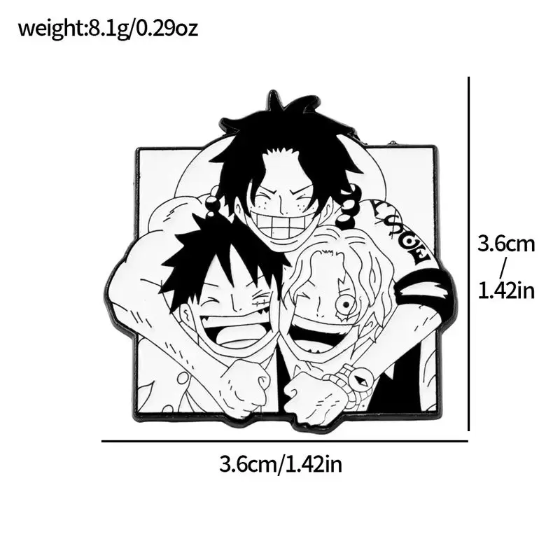 일본 애니메이션 원피스 옷깃 핀 배낭 에나멜 핀 남성 여성 브로치 멋진 서류 가방 배지 액세서리