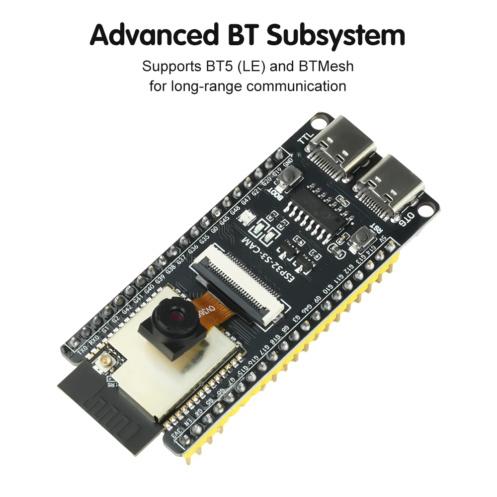 ESP32-S3-CAM Development Board with OV3660 Camera WiFi Bluetooth Core Board Dual Type-C Ports High-Speed Stable Connection