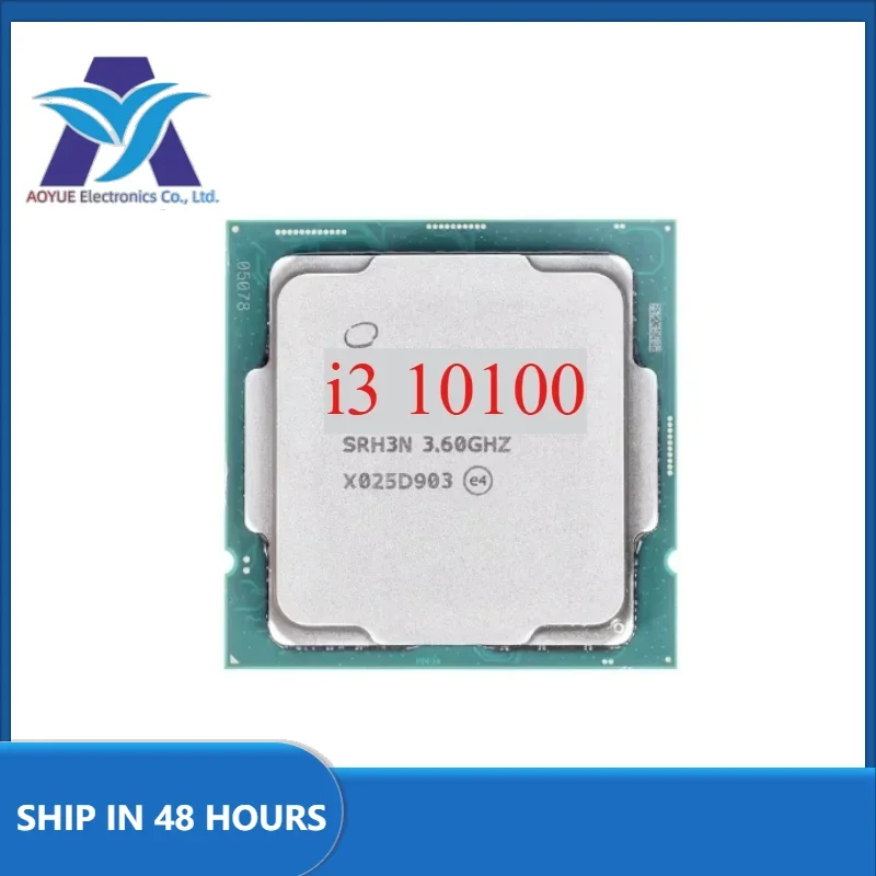 1pcs new Intel Core i3-10100 i3 10100 3.6GHz 4-core 8-thread 65W LGA 1200 cpu processor