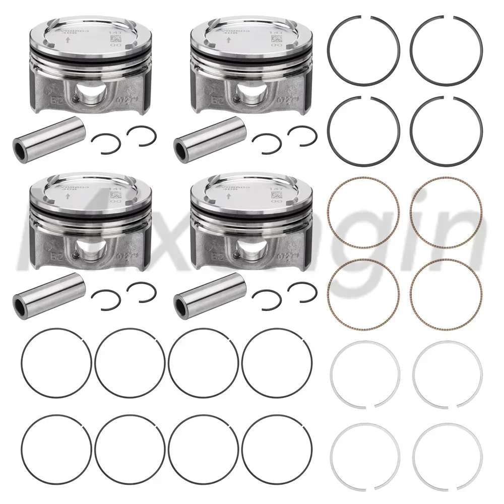 Engine Parts 4pcs Pistons & Piston Ring Kit For 1.4L l4 GAS Buick Encore Chevrolet Cruze Sonic Trax GMC 1.4T 2011-2021 25198520