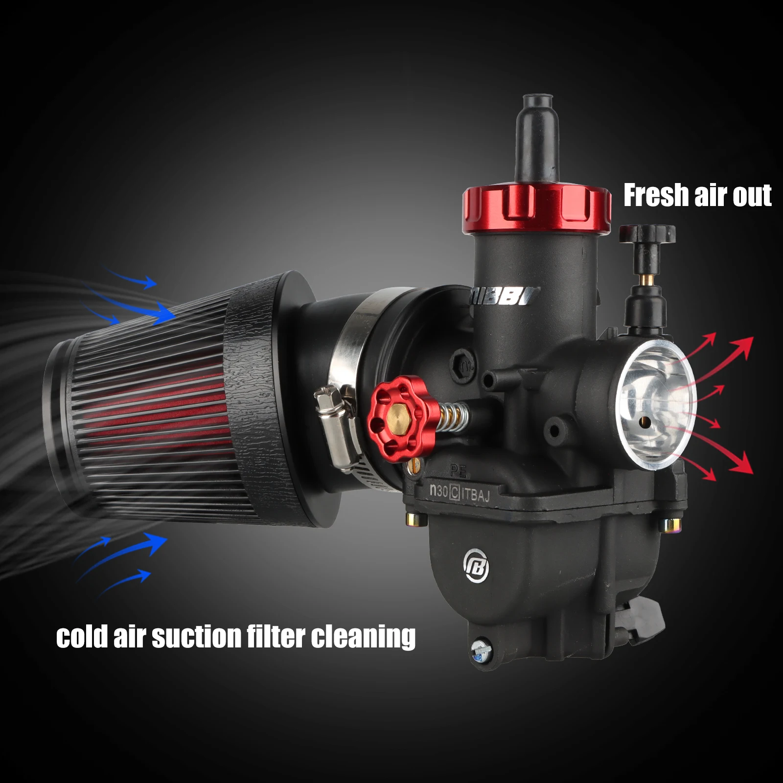 NIBBI PE Carburetor Set With CNC Air Filter PE24/26/28/30mm Power Carb Jets for Yamaha Honda Suzuki 2T4T Motorcycle ModifiedPart - Image 4