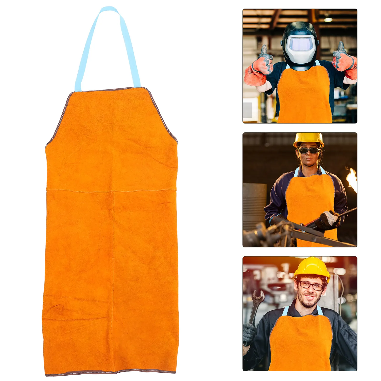 

1Pcs Welding Apron Cowhide Heat Resistant Protective Clothing for Welding Workshop Garden