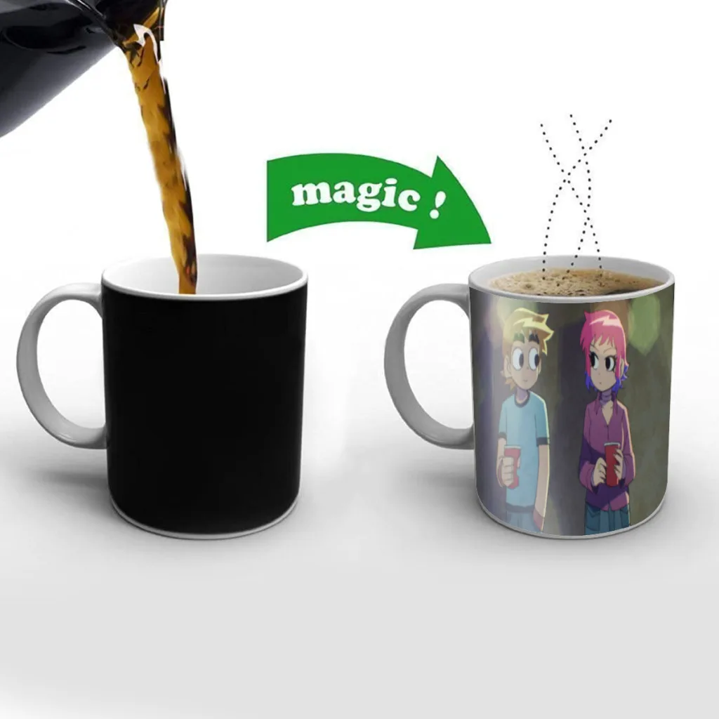 Anime Scott Pilgrim One Piece Coffee Mugs And Mug Creative Color Change Tea Cup Ceramic Milk Cups Novelty Gifts