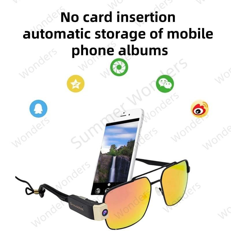 HD Glasses Camera Smart USB  Video Recorder on Glasses Legs Built-in Microphone support Android phones