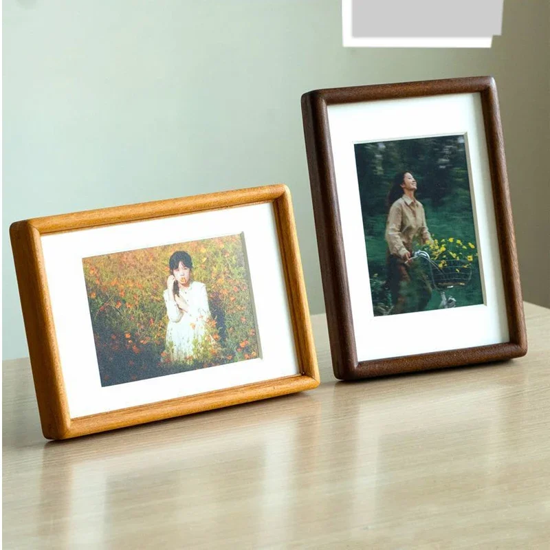 Solid Wood Photo Frame High-Quality Walnut and Teak Desk Frame 6/7/8/10in Stand & Wall Picture Frame Home and Office Decor Gifts