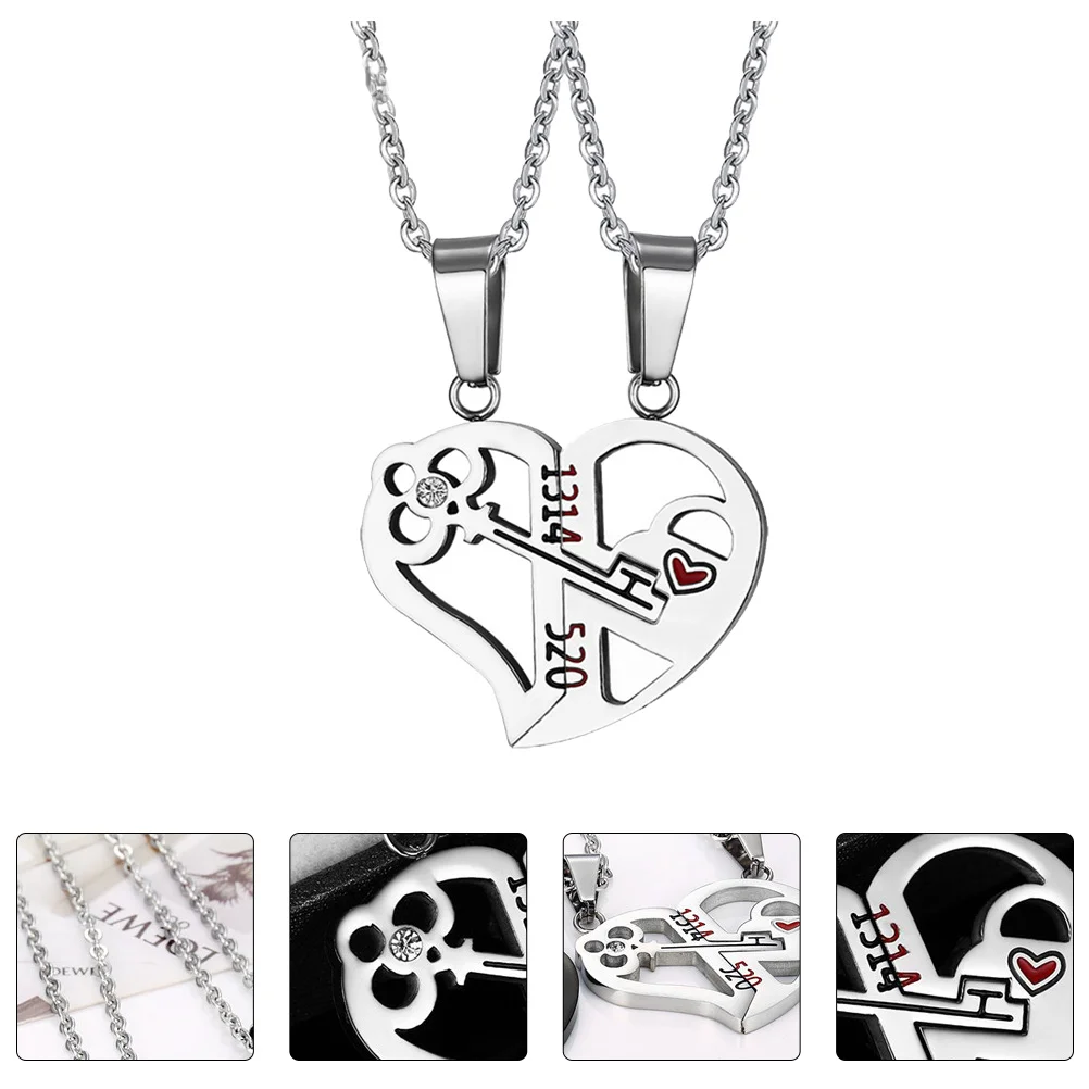 

Couple Pendant Necklace Large Chain Couples Name Multiple Colorful Accessories Splice Fashion Father