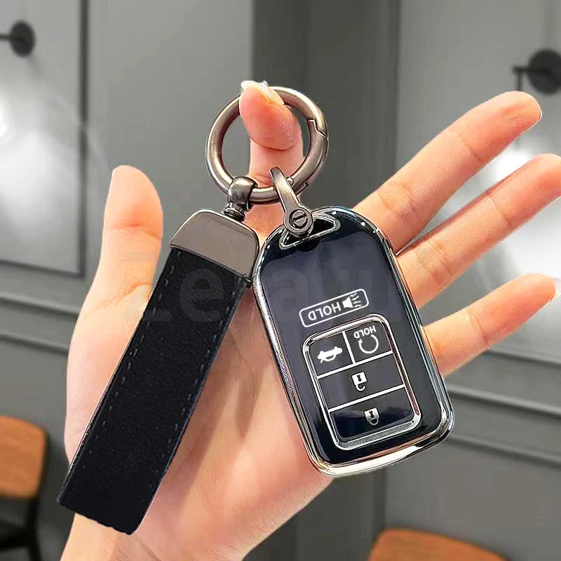Silver Edge TPU Car Keyless Shell for Honda XRV Venzel HRV CRV Accord Fit Odessey City Jazz Insert Key Case Cover Accessories