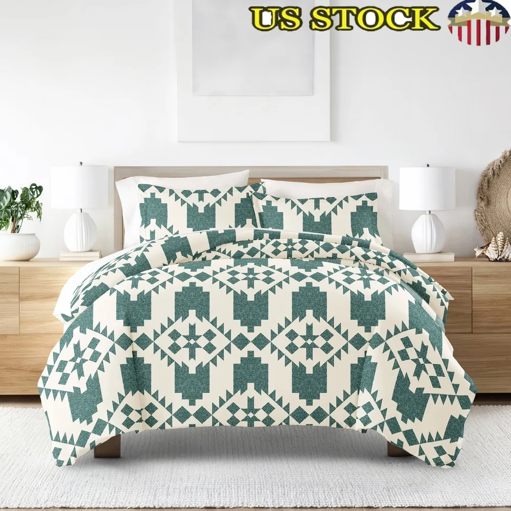 

Двусторонний комплект пододеяльников Teal Adobe Diamond Twin XL, мягкая микрофибра, гипоаллергенная, легкая в уходе подушка в комплекте, прочная