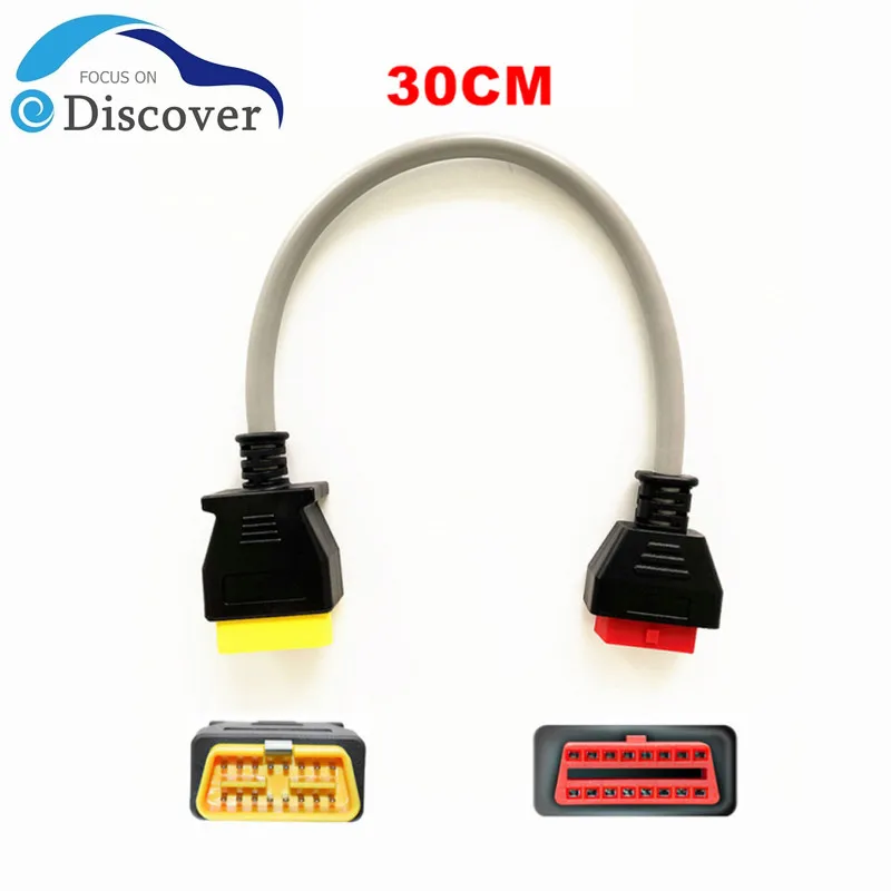OBD2 on-board diagnostic interface adapter 16 pin male female plug extension cable 30CM 50CM male to male 60CM extension cable