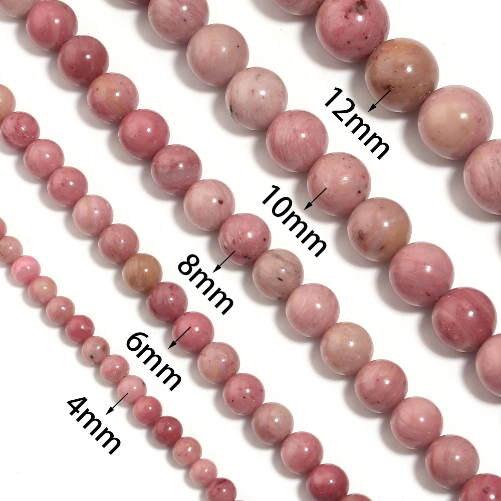 4/6/8/10/12mm Natural Red Wood Grain Stone Beads Round Loose Spacer Beads For Jewelry Making DIY Necklace Bracelet Accessories