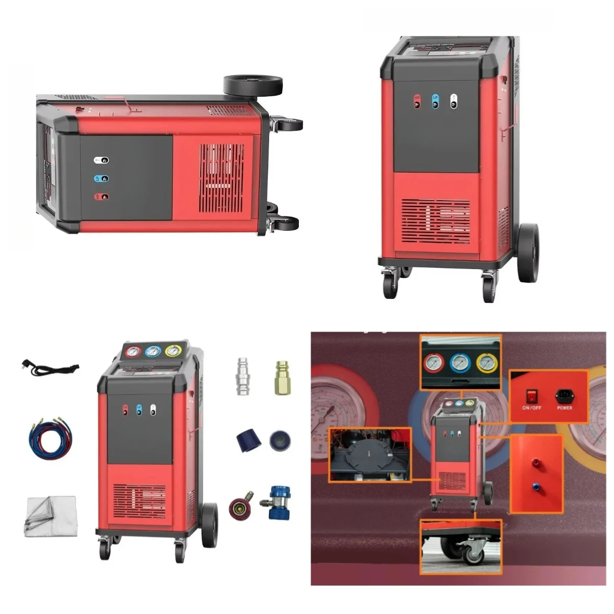 Fully automatic automotive AC refrigerant gas R134a refrigerant recovery machine