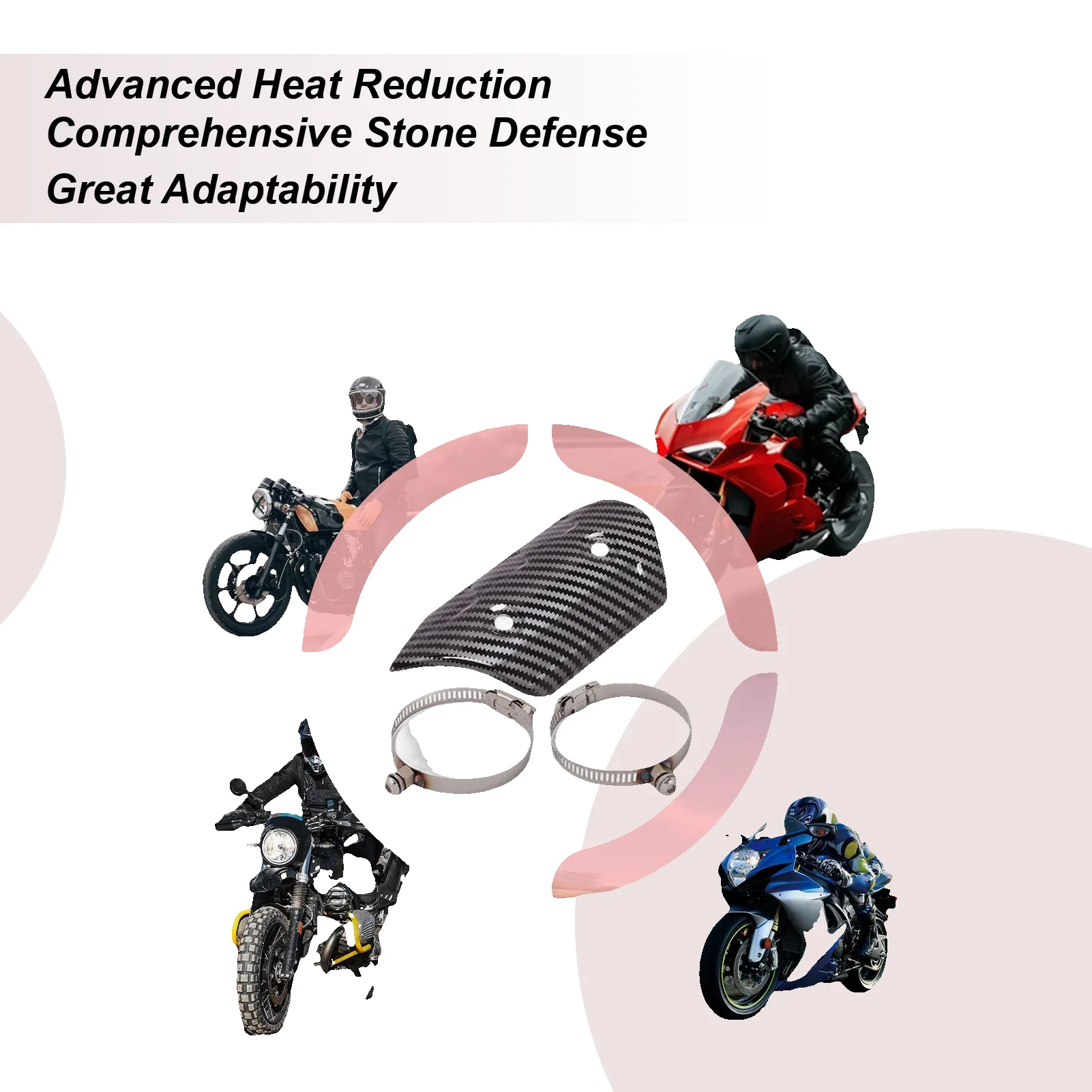 

Motorcycle Exhaust Cover Safety Anti Hot Cover Exhaust Heat Shield Muffler For Riding Outdoor Protection Commute Safety