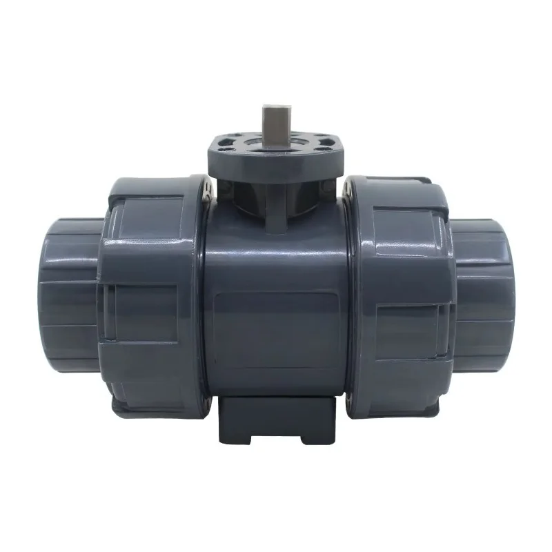 PVC PPH Double Union Ball Valve High Platform Type DN15 DN20 DN25 DN32 DN40 DN50 1Inch 2Inch