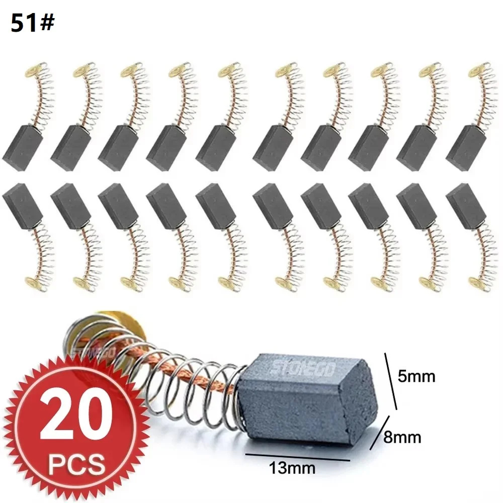 Brosse en 2,4 pour outil électrique, remplacement de brosse en carbone, marteau électrique, meuleuse d'angle, plus de 30 Tan, 51 #, 10 pièces