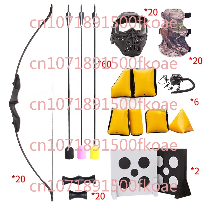 20 Human Combat Archery Tag Set Outdoor Shooting Range Bow and Arrow Equipment Shooting Games Right Left Hand Recurve Bow