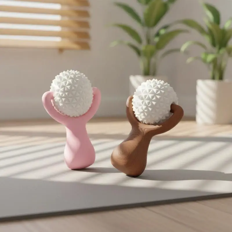 3D-gedruckter Handmassageball mit Griff, tragbares Myofaszial-Entspannungswerkzeug für Yoga und Heimtraining – Detail 4