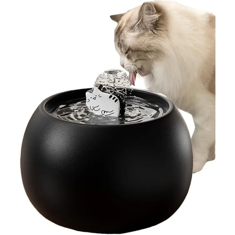 Fontaine d'eau automatique en céramique pour chat, 1l/1,5 l, distributeur d'eau pour animaux de compagnie, bol avec pompe silencieuse, 1 filtre, distributeur automatique pour chat