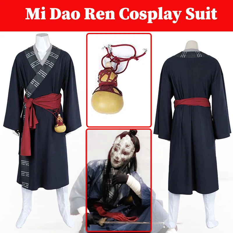 

Taoist Priest Cosplay Mi Dao Ren Costume Gourd Clothing Game Black Color Myth Of Wukong Disguise Outfits Men Halloween Suit