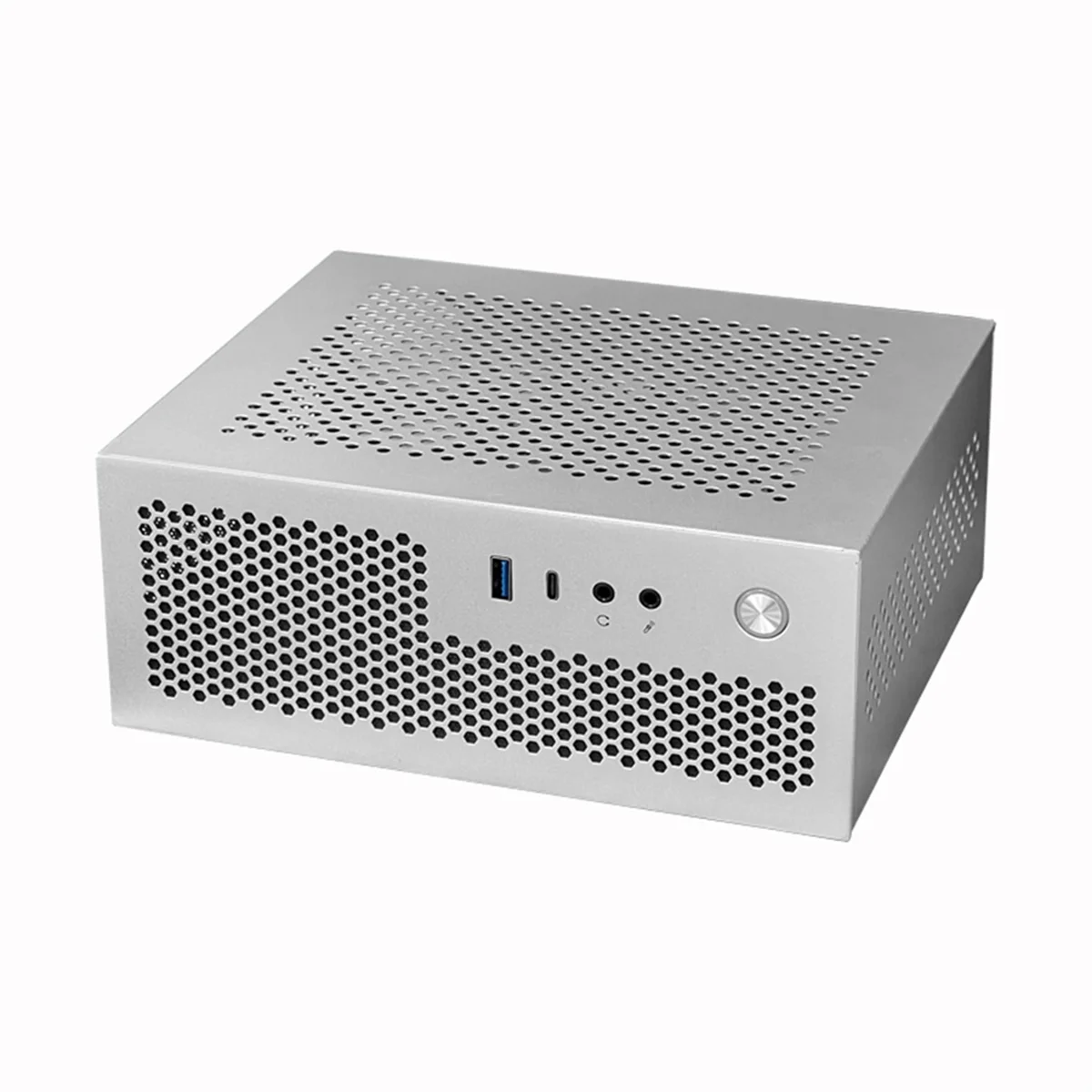 

A09 HTPC Computer Case Mini ITX Gaming PC Chassis Desktop Chassis USB3.0 Type-C Computer Case Home Computer Case Silver