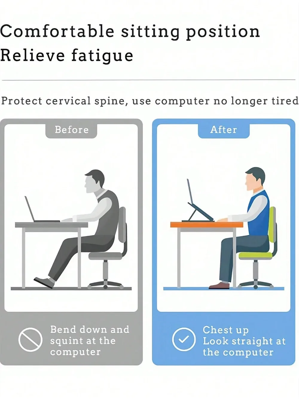 Laptop Stand, Ergonomic Portable Plastic IPad & Phone Stand With 10-Speed, Suitable For Laptop, Office Bedroom Study And Travel